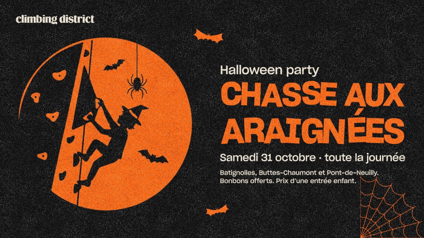 Halloween party chasse aux araignées Climbing District